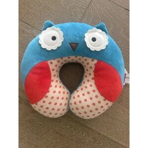 Skip Hop Kids Children Travel Zoo Neck Pillow Plush Owl Blue Red Unisex - Soft!
